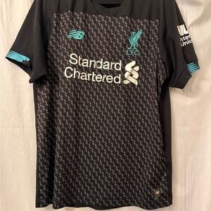 Liverpool Jersey - New Balance Black and Teal Men's Jersey